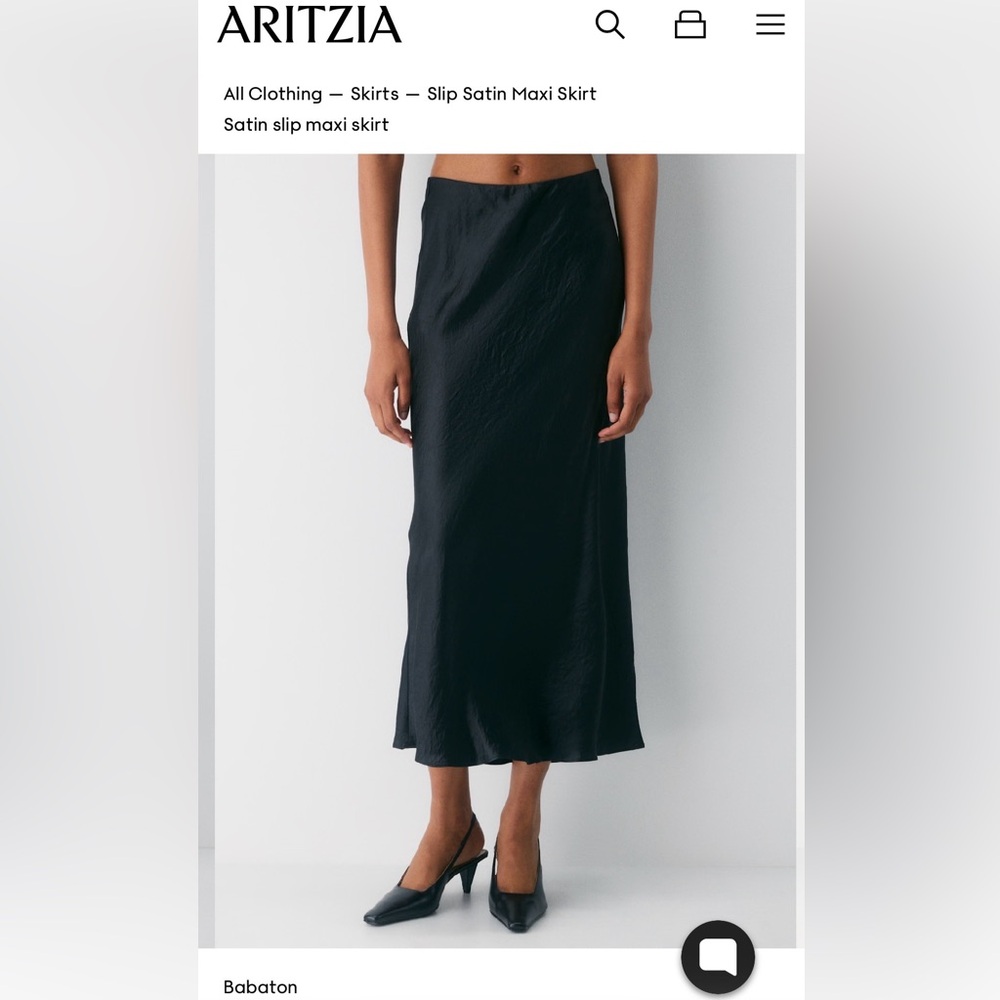 Aritzia Satin slip maxi skirt